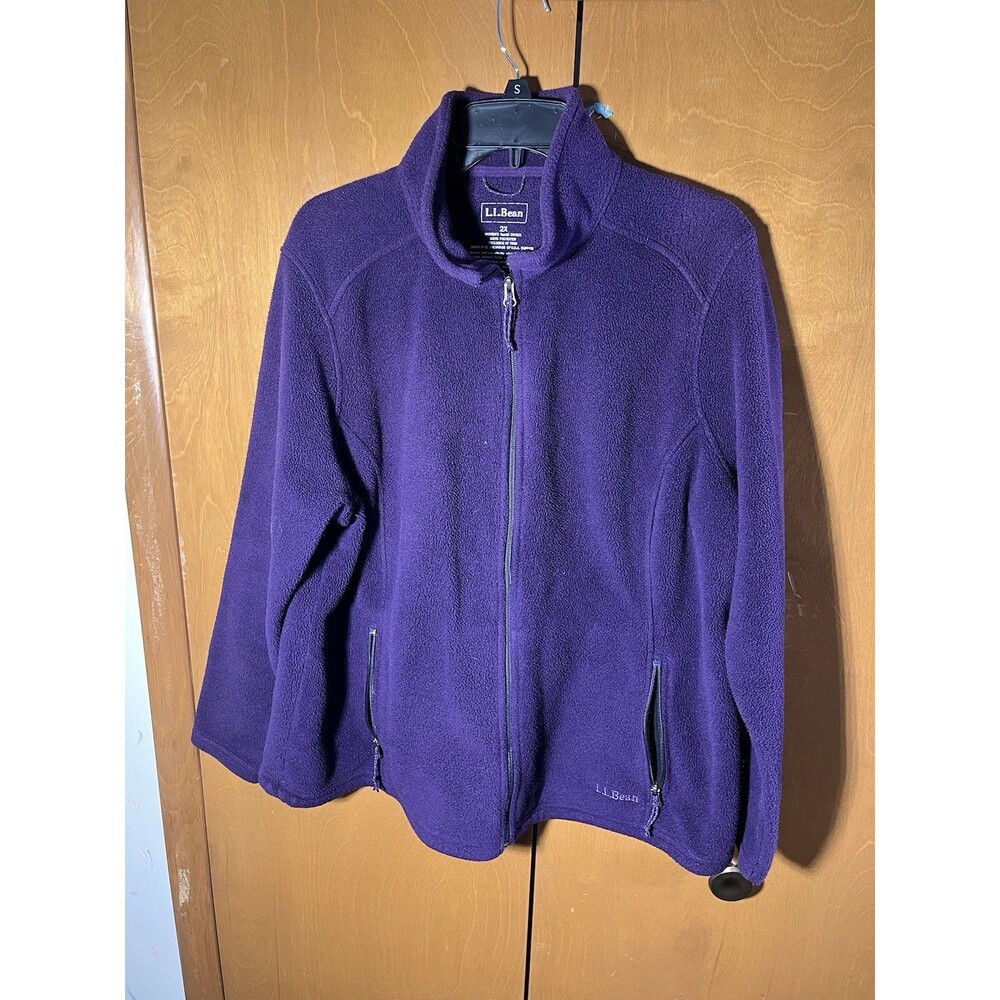 L.L.Bean's Women's Mountain Fleece Coat Purple Size 2XL XX-Large Reg polyester